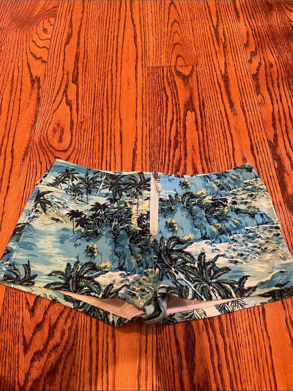 Express Palm Print Board  Shorts - Teal & White